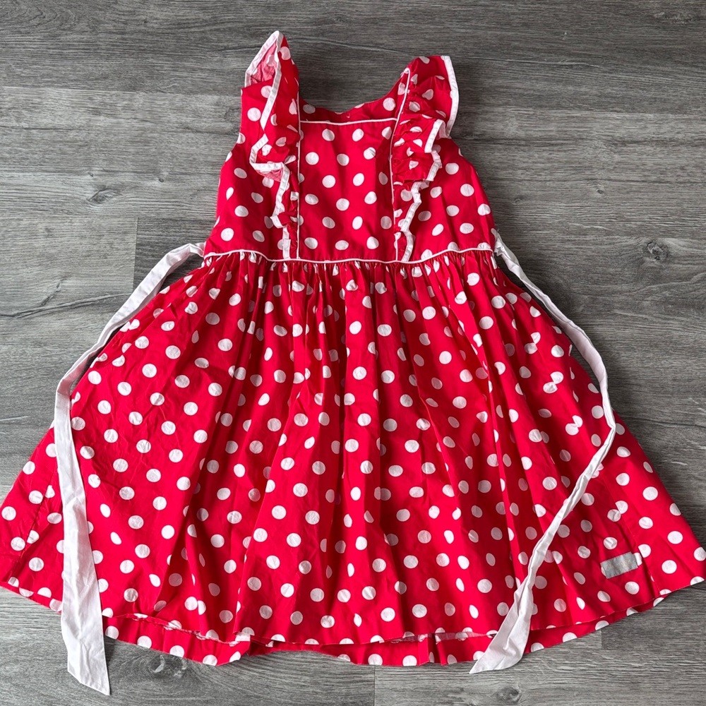 Eleanor Rose Red Polka Dot Dress with Ruffle Details
